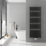 Berlin Antraciet Designradiator 600 mm – Radiatorconnect met ovalen buizen RAL 7016