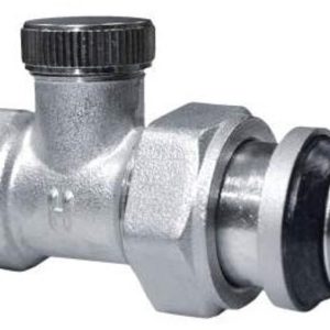 Radiatorconnect voetventiel recht ½” binnendraad x ½” buitendraad O-ring