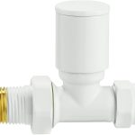 Manuele radiatorkraan wit recht knel1/2" x 15 mm Radiatorconnect