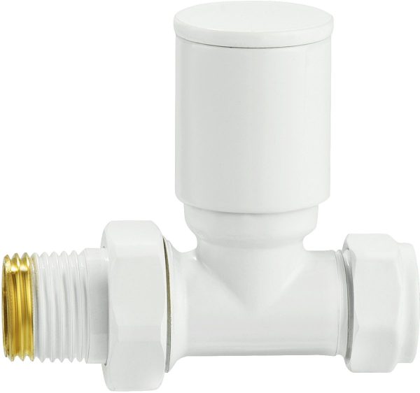 Radiatorconnect manuele radiatorkraan 1-2 x 15 mm 1 Manuele radiatorkraan wit recht knel1/2" x 15 mm Radiatorconnect