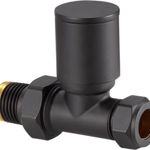 Radiatorconnect manuele radiatorkraan zwart recht 1/2 x 15 mm