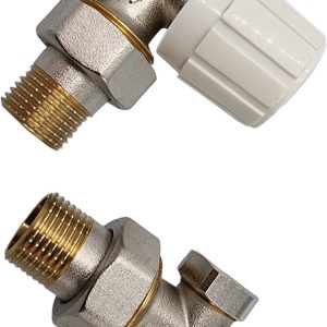 Manuele radiatorkraan + voetventiel haaks 1/2" x 1/2" Radiatorconnect