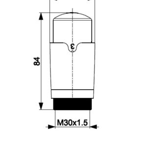 Radiatorconnect Thermostaatknop Menti Zwart M30 x 1.5 met antivriesfunctie actief