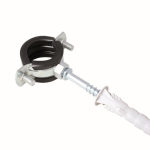 Radiatorconnect buisklem enkel 6/4" met beschermrubber inclusief schroefpen en plug