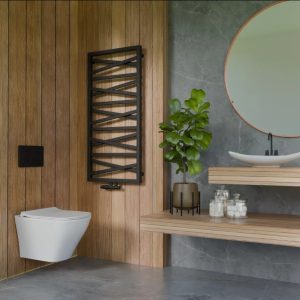 Detail Feda designradiator 53 cm vlakke voorkant zwart
