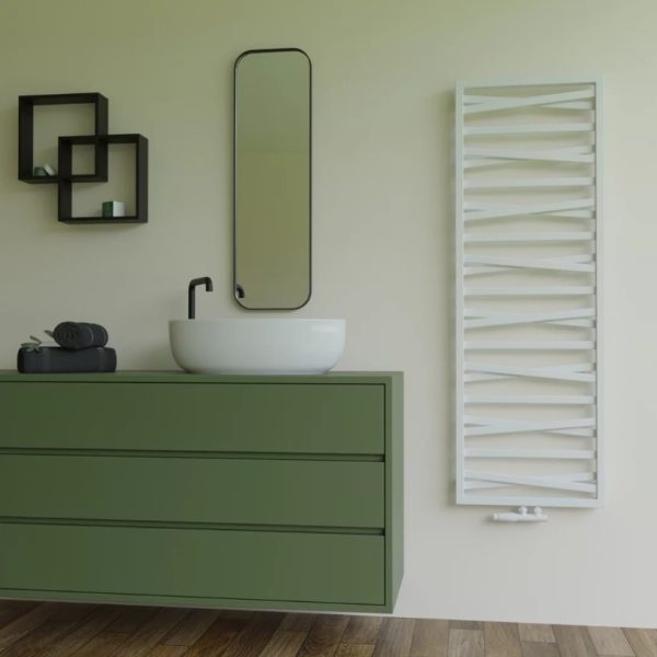 Designradiator Figo Wit - Radiatorconnect 1 Figo Wit Breedte 530 mm middenaansluiting