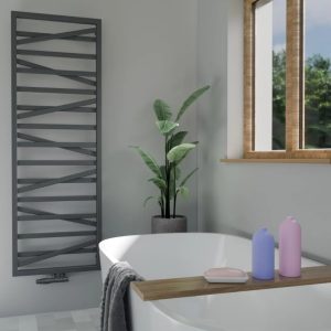 Fala Antraciet Breedte 530 mm designradiator met middenaansluiting