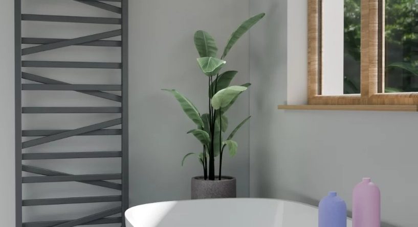 Fala Antraciet Breedte 530 mm designradiator met middenaansluiting