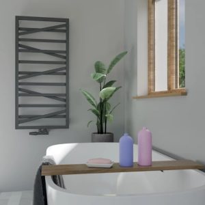 Detail Fala designradiator 53 cm vlakke voorkant antraciet