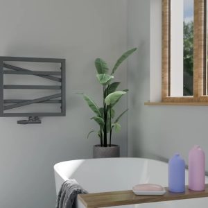 Fala radiator 53 cm middenaansluiting antraciet detail