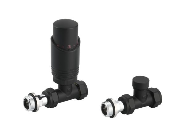 Radiatorconnect Radiatorkraan Thermostatisch Recht + Voetventiel 15 mm Zwart 1 Radiatorkraan Thermostatisch Recht + Voetventiel 15 mm Zwart van Radiatorconnect