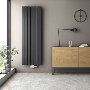 London Antraciet Breedte 455 mm met 6 verticale buizen