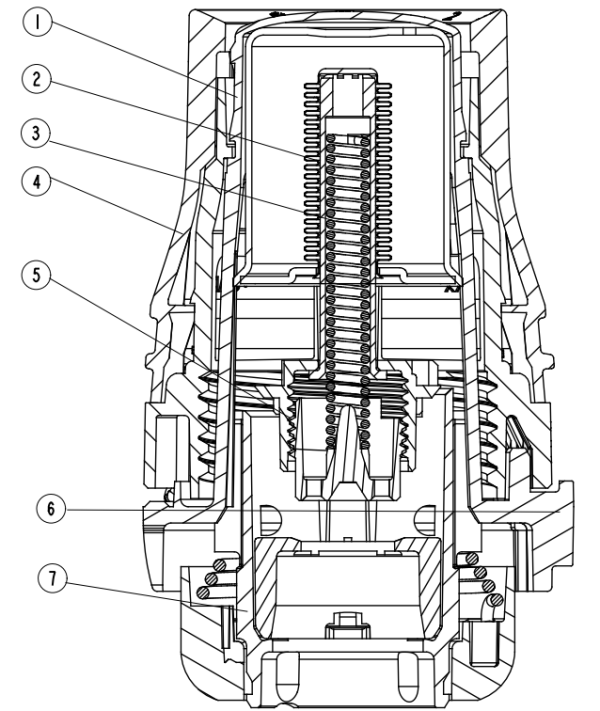 Technische tekening Danfoss Redia thermostaatknop M28 x 1.5 afmetingen