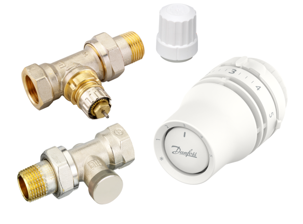 Danfos Thermostatische Radiatorkraan Redia recht 1-2 1 Danfoss Thermostatische Radiatorkraan Recht Zwart 1/2 x 1/2 - Radiatorconnect