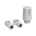 Belrad H-Blok radiatoraansluitset recht wit | Radiatorconnect