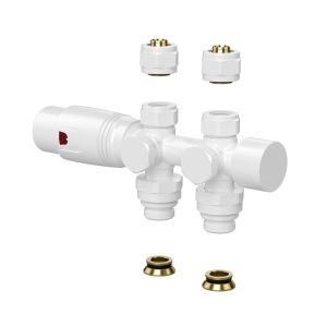 Belrad thermostatisch onderblok glanzend wit - Radiatorconnect