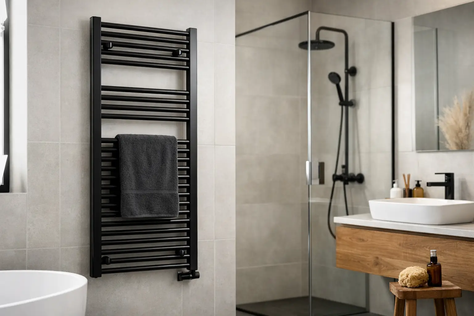 Zwarte handdoekradiator badkamer kiezen